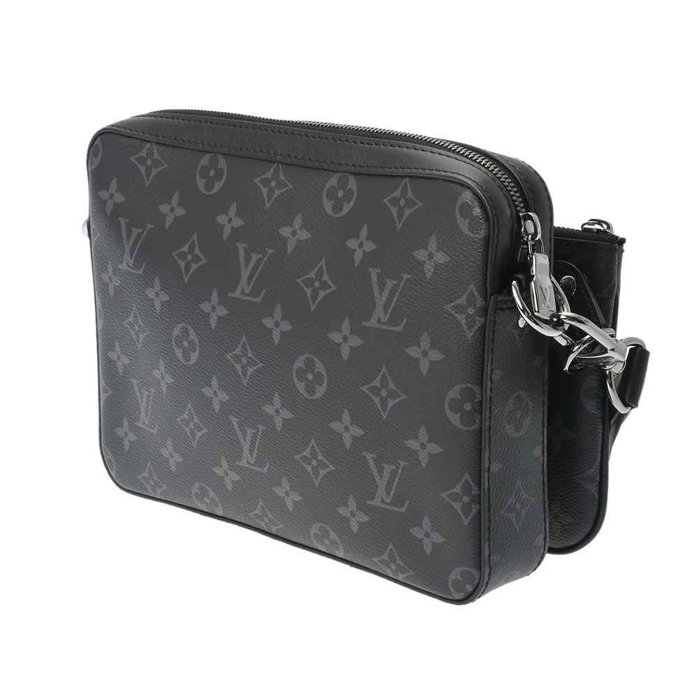 Louis Vuitton Monogram Messenger Shoulder Black Canvas Trio Eclipse Bag Black